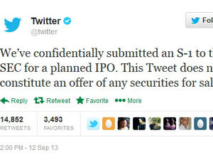 <p>Пример за традиционно прес съобщение от Twitter. То е препубликувано почти 15 000 пъти.</p>