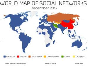 Световна карта на социалните мрежи
