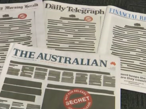 Австралийският печат излезе с първи страници със задраскани думи