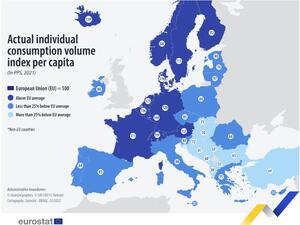 През 2021 г.: България - с най-ниско действително индивидуално потребление на глава от населението в ЕС
