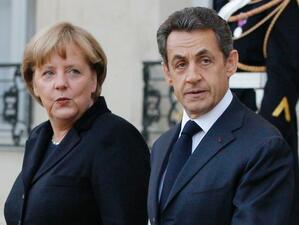 Саркози и Меркел обсъждат дълговата криза в еврозоната
